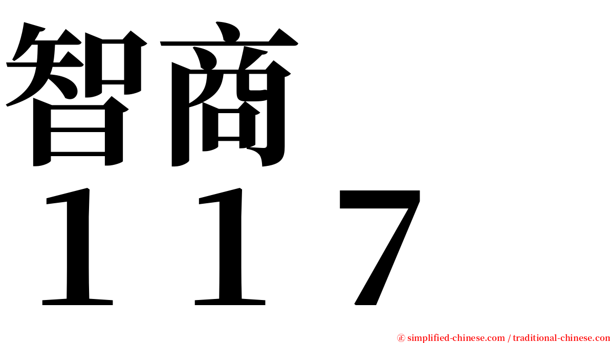 智商　　１１７ serif font